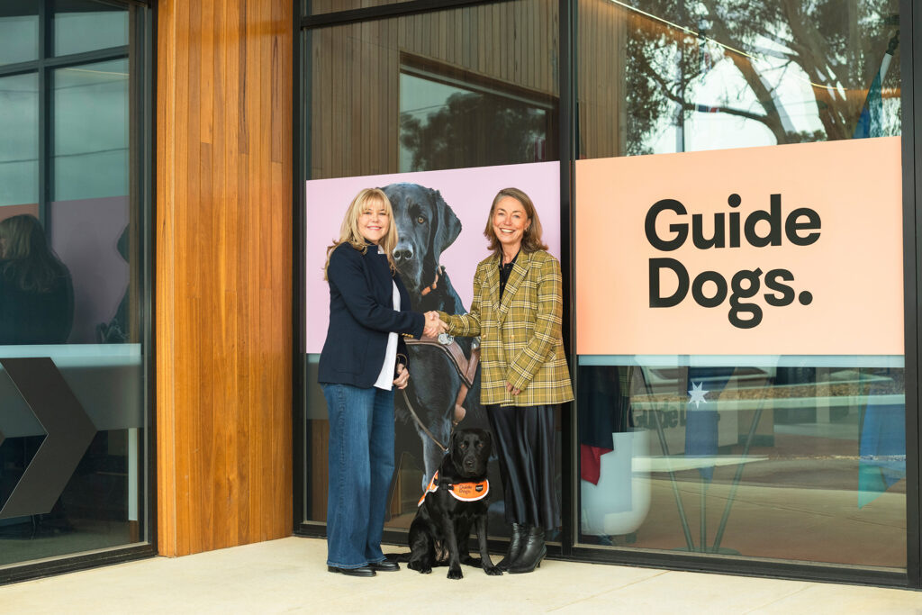 Houndztooth-Guide Dogs-Oct 25-7462. sRGB-120dpi-WEB Rachael Founder of Houndztooth and Nicky Long CEO of Guide Dogs Victoria